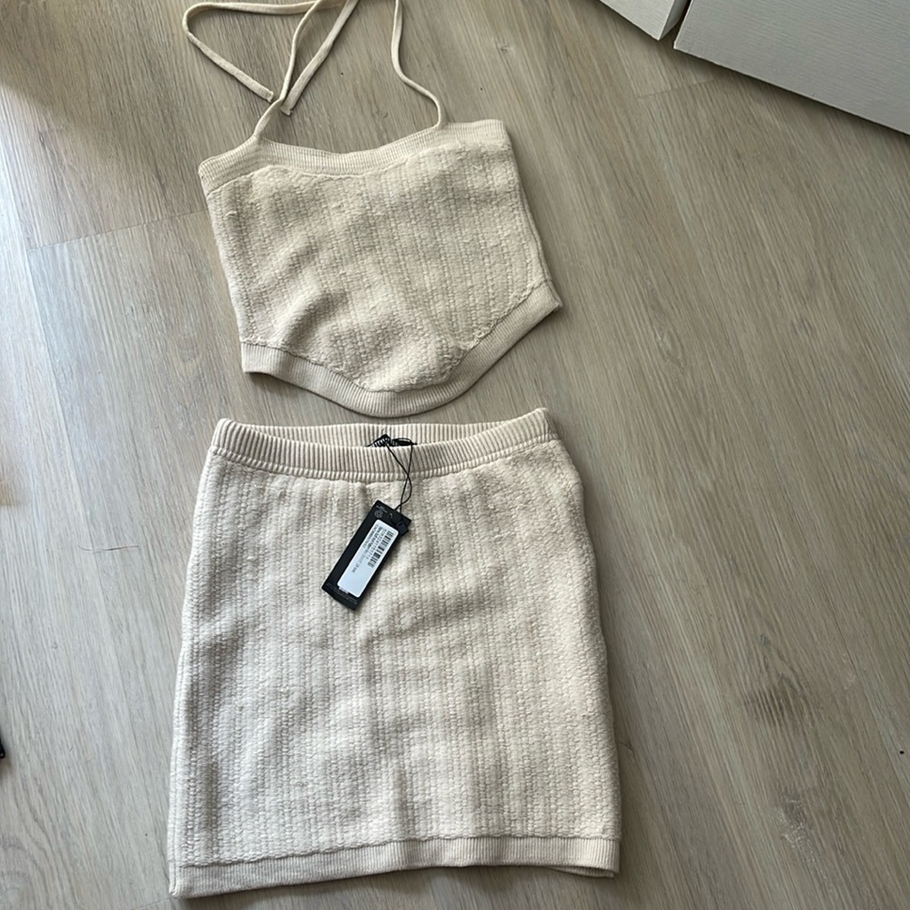 BRAND NEW pretty little thing skirt knitted set